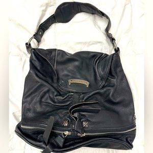 B. Makowsky Black Leather Purse Bag Shoulder Bag